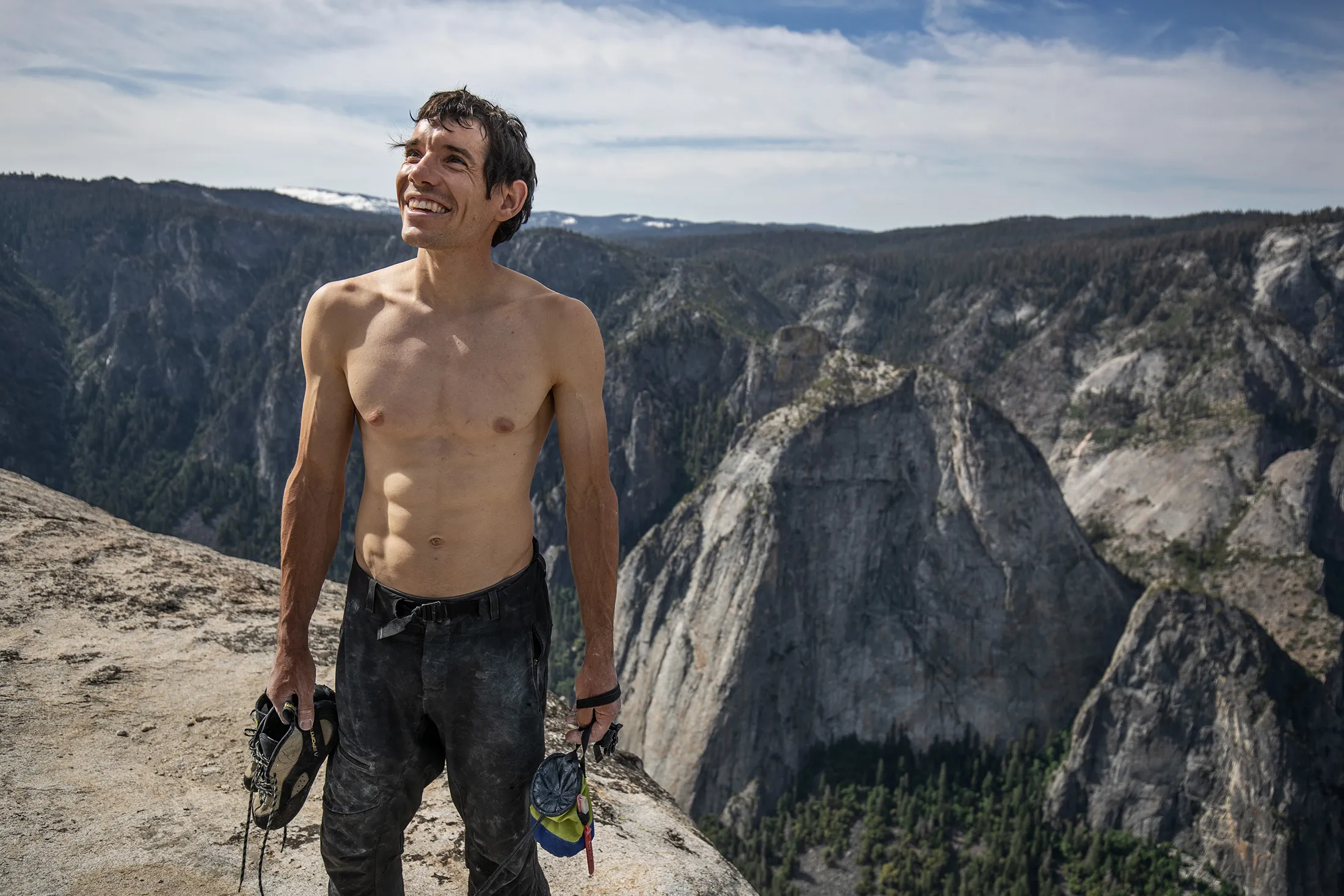 Alex Honnold at&nbsp;the summit of El Capitan.&nbsp;