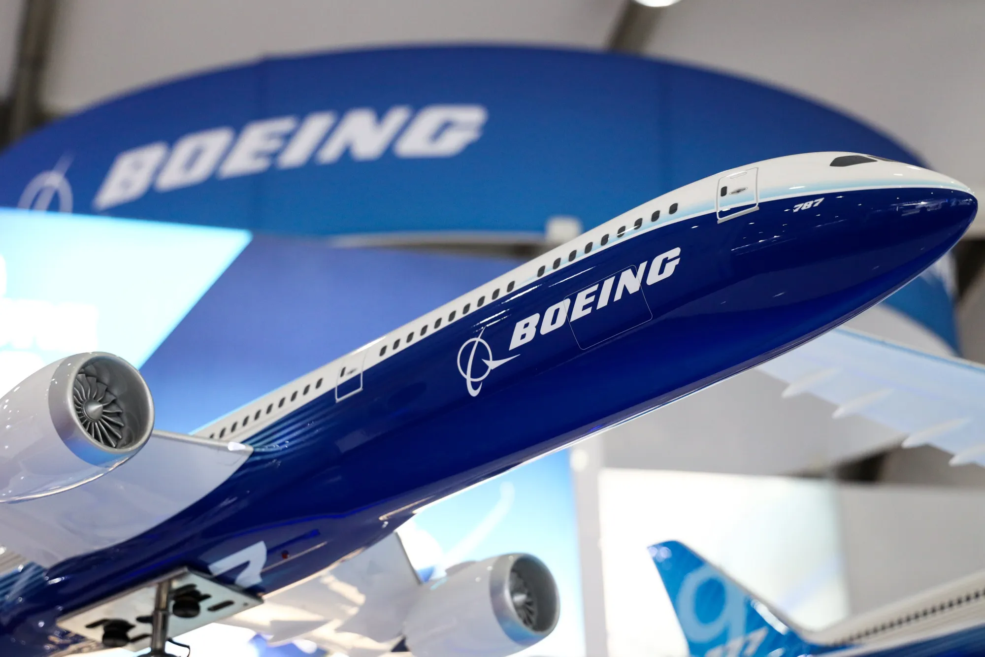 A model of Boeing Co. 787 Dreamliner aircraft.