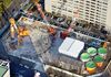 A construction site of the maglev train Nagoya station in Aichi, Japan.