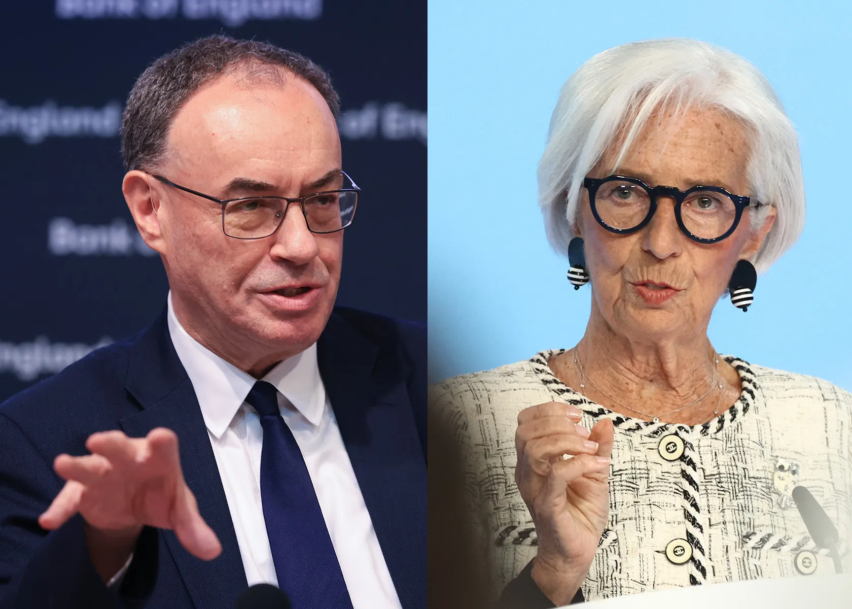 Andrew Bailey, left, and Christine Lagarde
