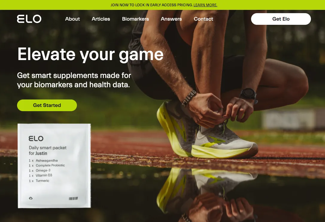 The Elo Health website