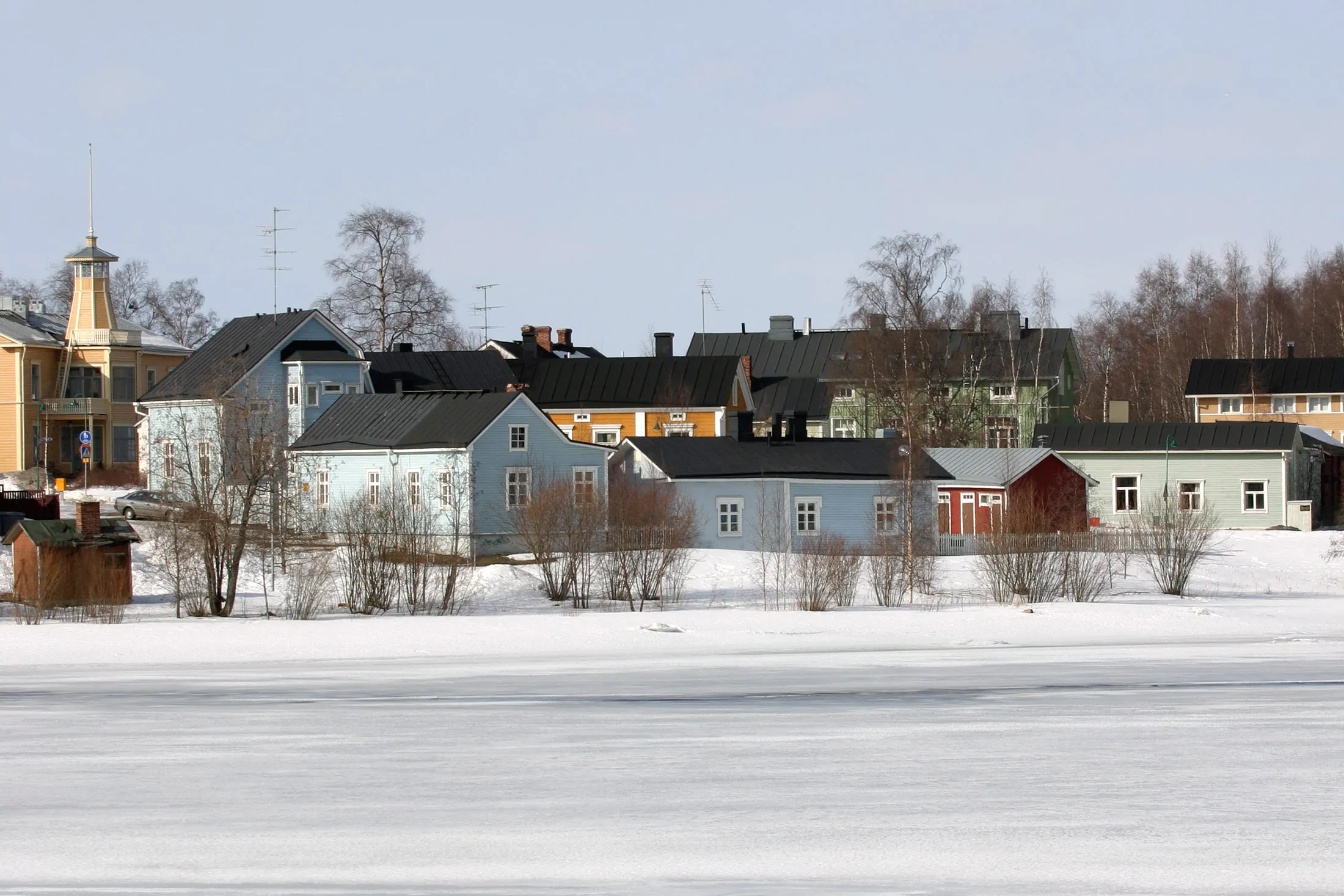 Houses in the Pikisaari neighborhood of Oulu, Finland.

