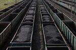Coal in freight wagons ahead of shipping at Tomusinskaya railway station near Mezhdurechensk, Russia.