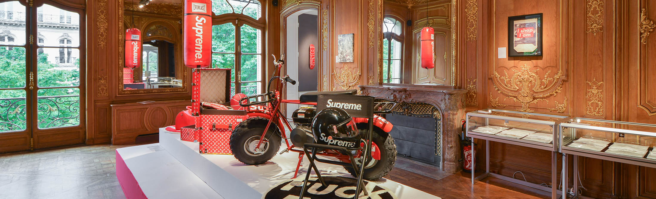 Louis Vuitton in collaboration with Supreme pop-up stores prompt