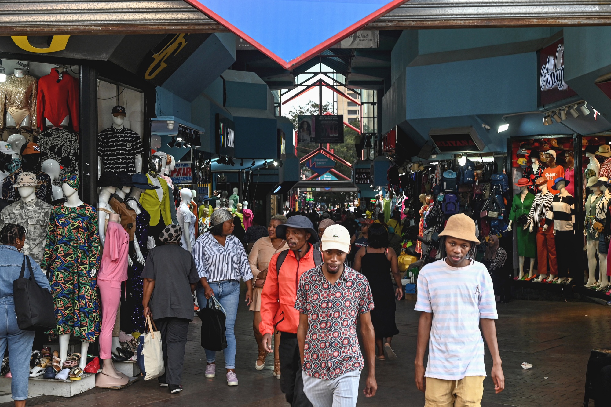 Shoppers in central Johannesburg.
