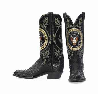 Ronald Reagan’s ostrich, cowhide, frog skin cowboy boots