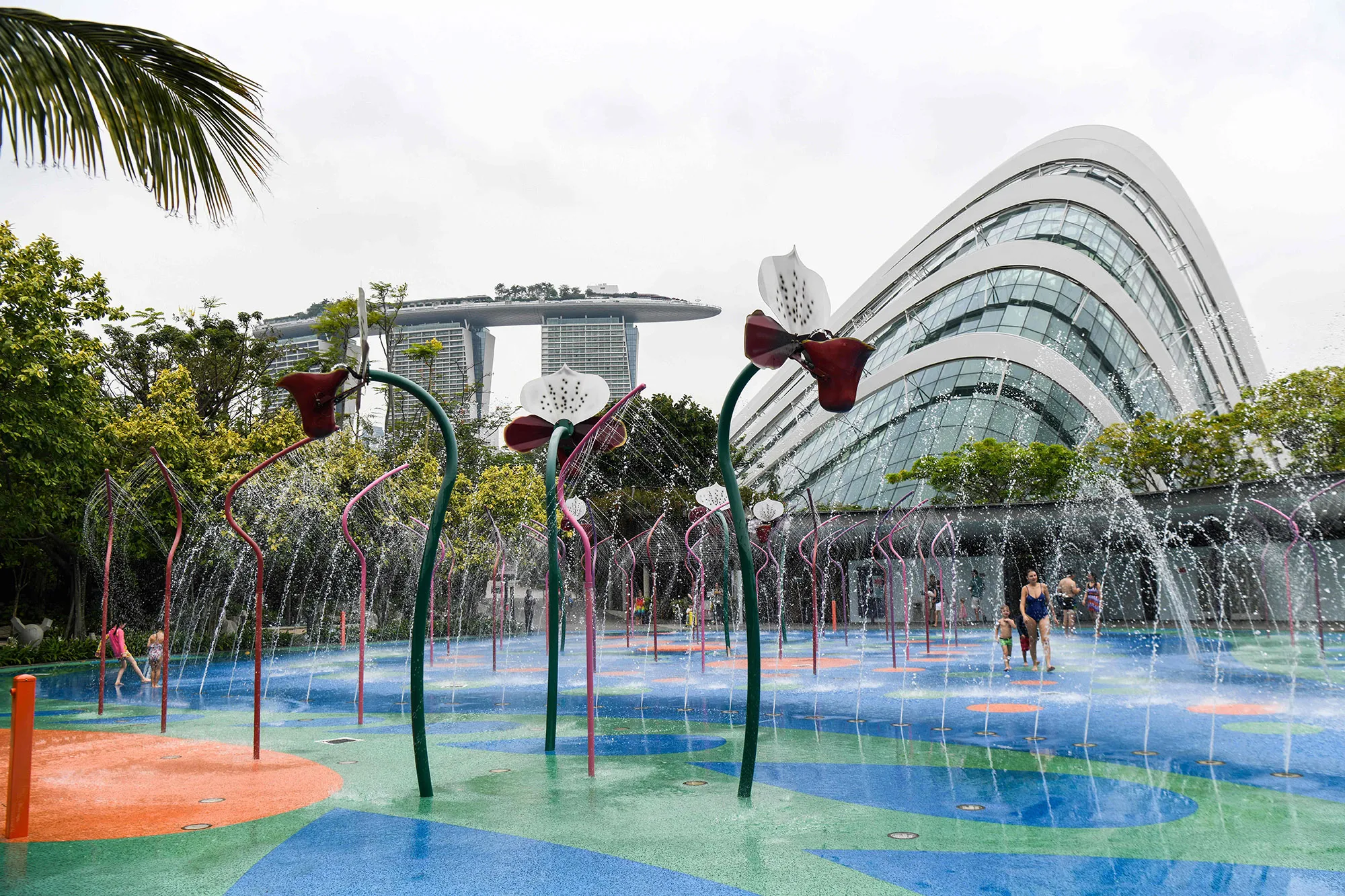 Water fountains at the Gardens by the Bay in Singapore.