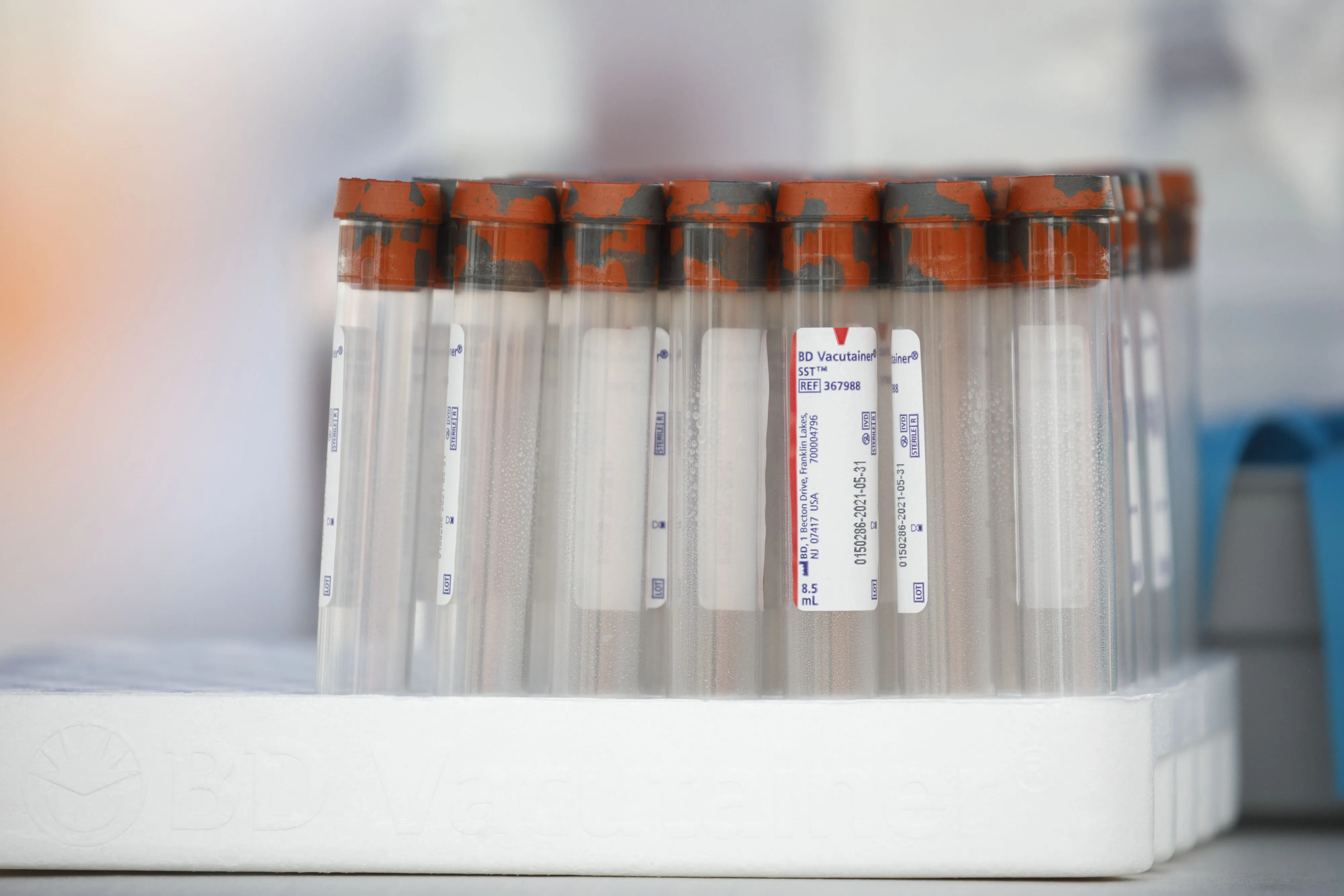 Becton Dickinson & Co. tube samples at a test site.