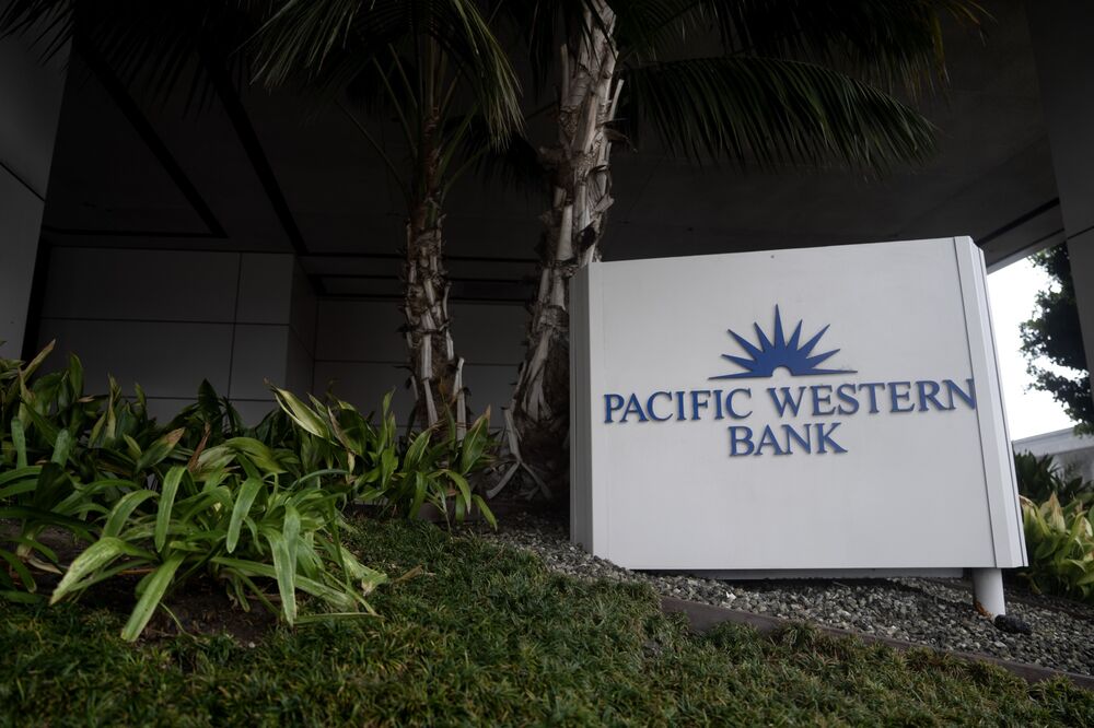 A Pacific Western Bank branch in Los Angeles, California, US, on Friday, March 10, 2023. 