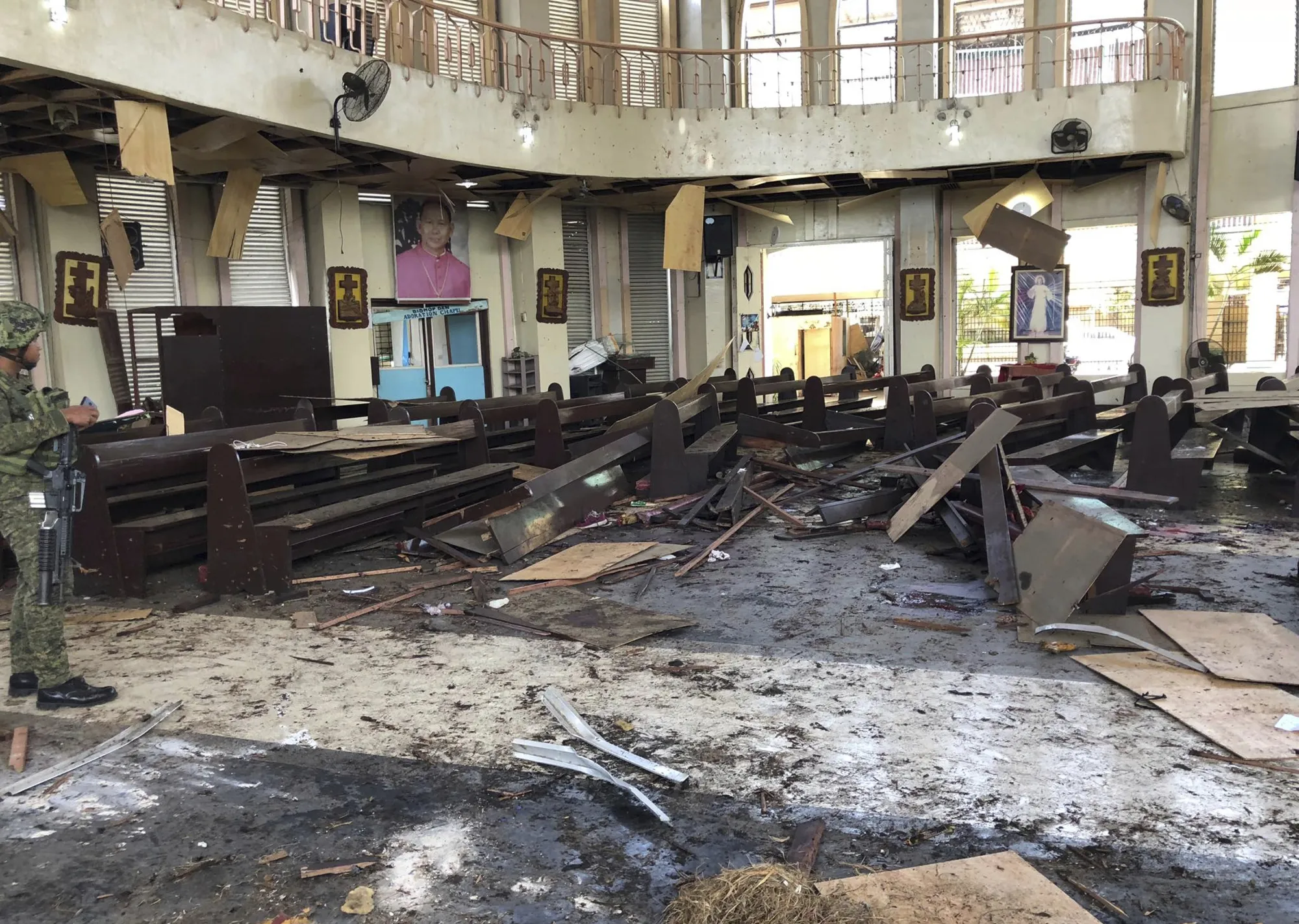 The Roman Catholic cathedral in Jolo, the capital of Sulu province in the southern Philippines after two bombs exploded on Jan. 27.