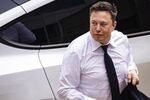 Elon Musk, chief executive officer of Tesla Inc., arrives at court during the SolarCity trial in Wilmington, Delaware, U.S., on Tuesday, July 13, 2021.