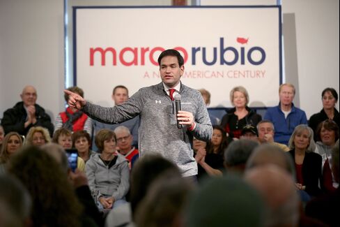 Marco Rubio during a campaign stop in Iowa