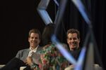 Tyler Winklevoss, chief executive officer and co-founder of Gemini Trust Co., left, and Cameron Winklevoss, president and co-founder of Gemini, right, attend the South By Southwest (SXSW) conference in Austin, Texas, U.S., on Friday, March 8, 2019. 