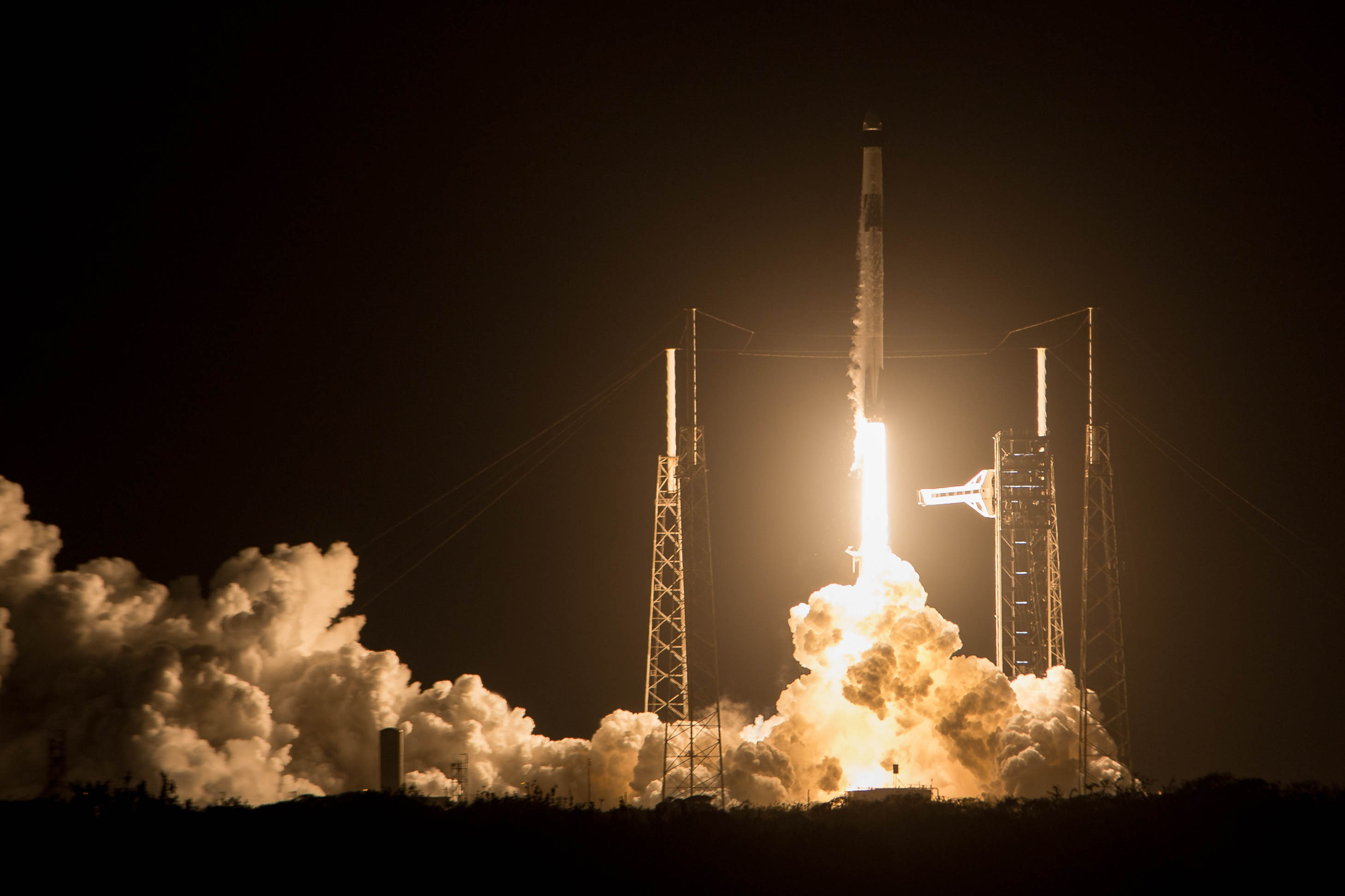 CAPE CANAVERAL, FL - FEBRUARY 13: (EDITOR'S NOTE: This handout image was provided by a third-party organization and may not adhere to Getty Images' editorial policy) A SpaceX Falcon 9 rocket carrying the company's Dragon spacecraft is launched on NASA's SpaceX Crew-12 mission to the International Space Station with NASA astronauts Jessica Meir, Jack Hathaway, ESA (European Space Agency) astronaut Sophie Adenot, and Roscosmos cosmonaut Andrey Fedyaev onboard, on February 13, 2026 from Cape Canaveral Space Force Station in Florida. NASA's SpaceX Crew-12 mission is the twelfth crew rotation mission of the SpaceX Dragon spacecraft and Falcon 9 rocket to the International Space Station as part of the agency's Commercial Crew Program. Meir, Hathaway, Adenot, and Fedyaev launched at 5:15 a.m. EST from Space Launch Complex 40 at the Cape Canaveral Space Force Station to begin a mission aboard the orbital outpost. (Photo by Aubrey Gemignani/NASA via Getty Images)