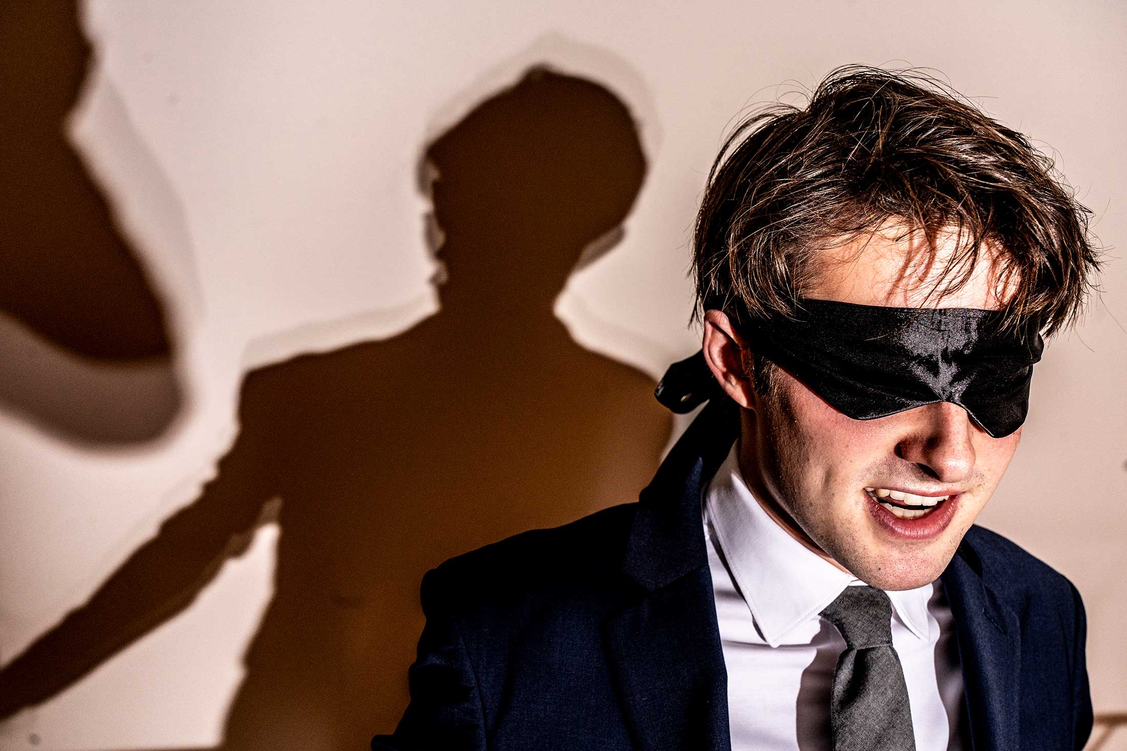 Magician Jacob Greenwald at the puzzle hunt’s second stop, inside a private mansion in Brooklyn.