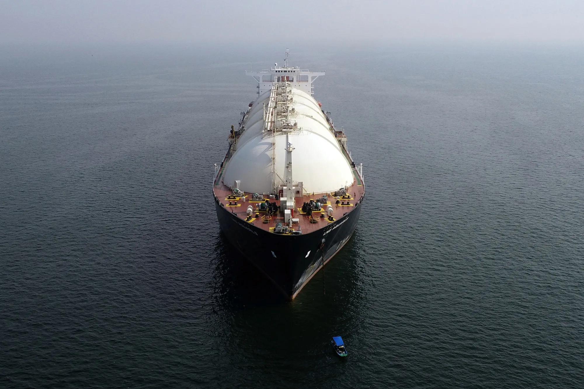 A liquefied natural gas tanker in the Java Sea.