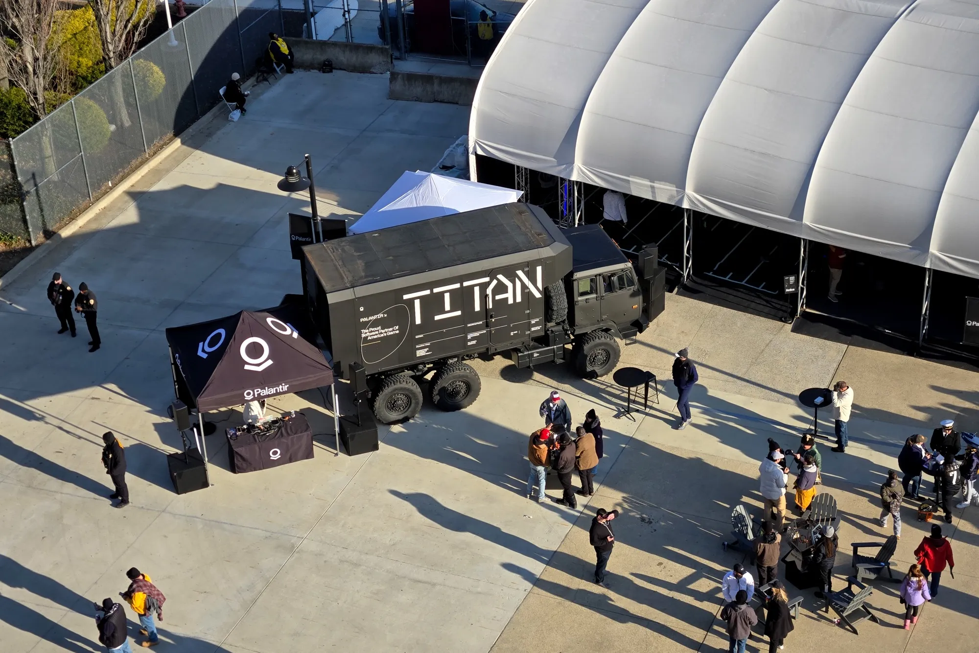 The Palantir Titan displayed at the annual Army-Navy Football game in December 2024.