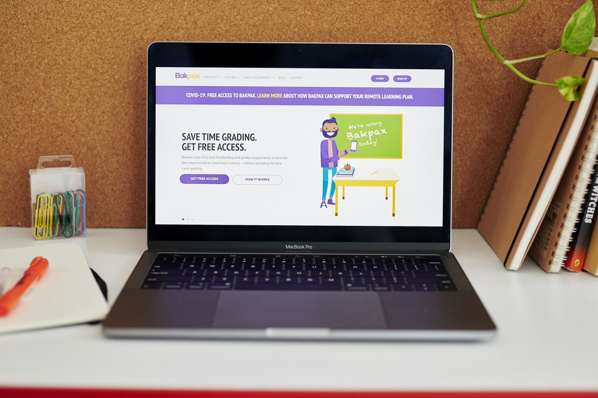 The website home screen for Bakpax.