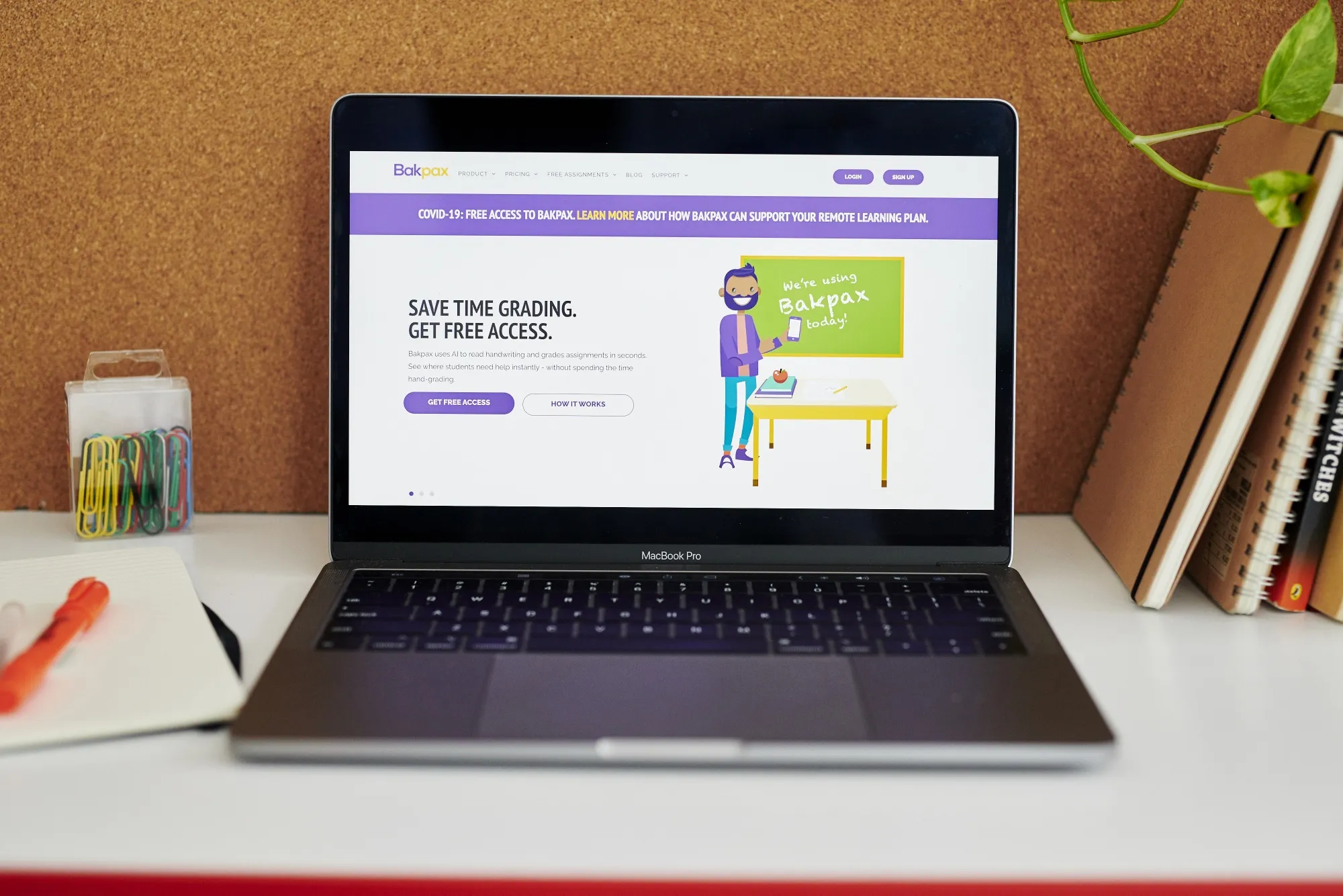 The website home screen for Bakpax.