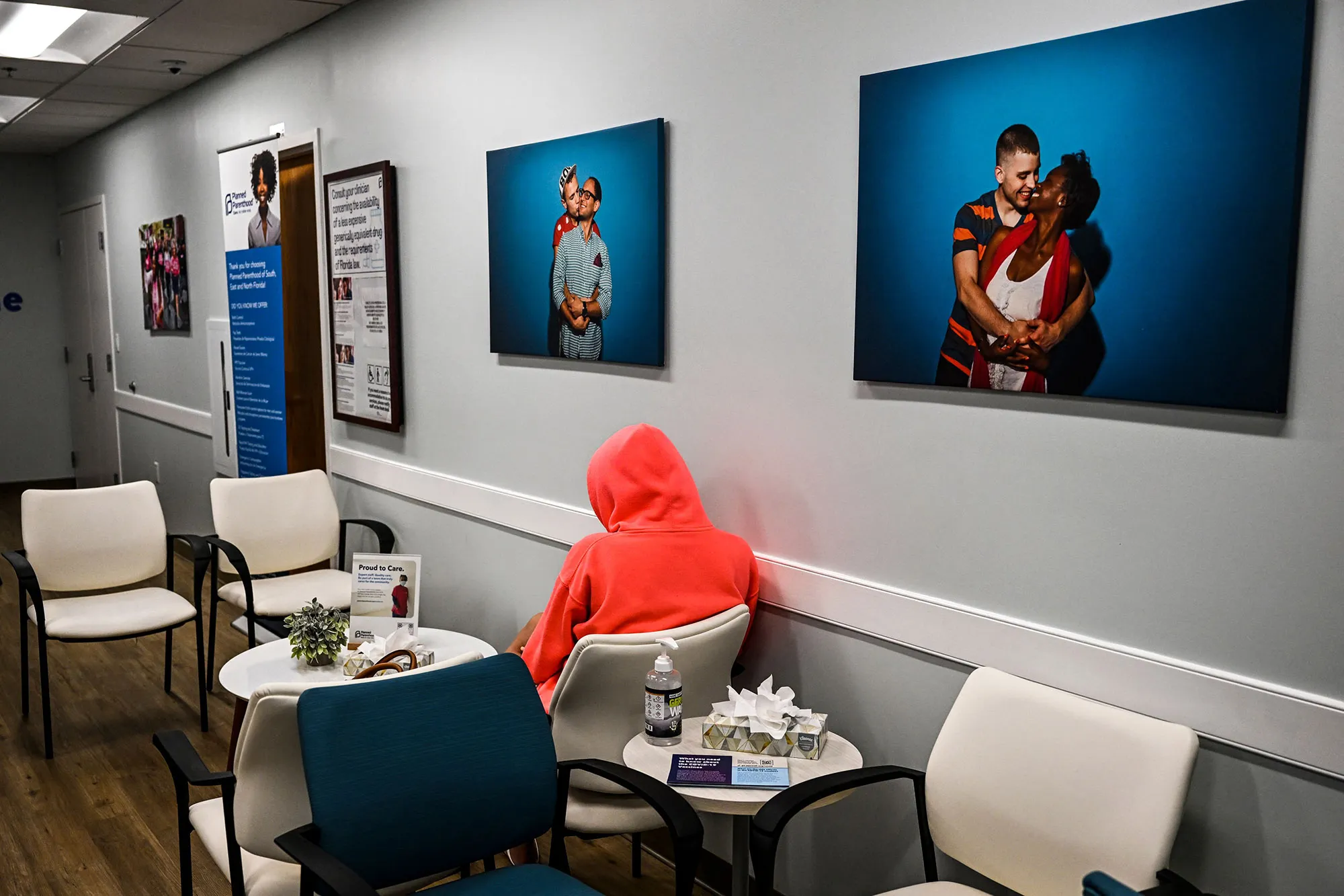 A woman waits for her appointment to receive an abortion at a clinic&nbsp;in West Palm Beach, Florida, in July.
