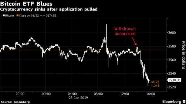 Cryptocurrency sinks after application pulled