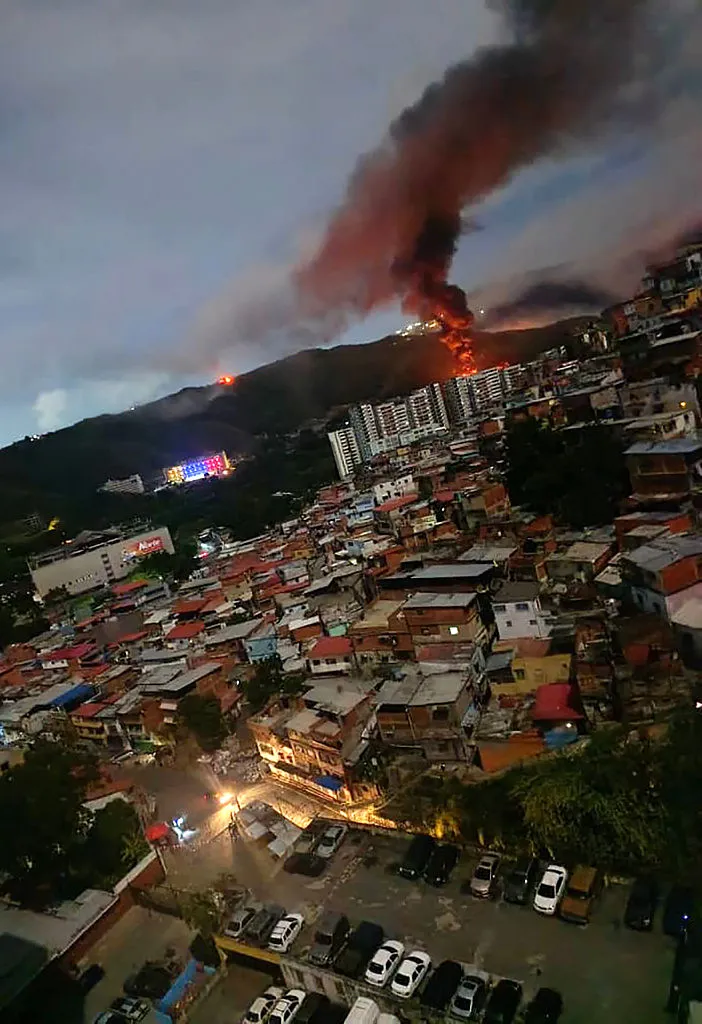 Fire at Fuerte Tiuna, Caracas.