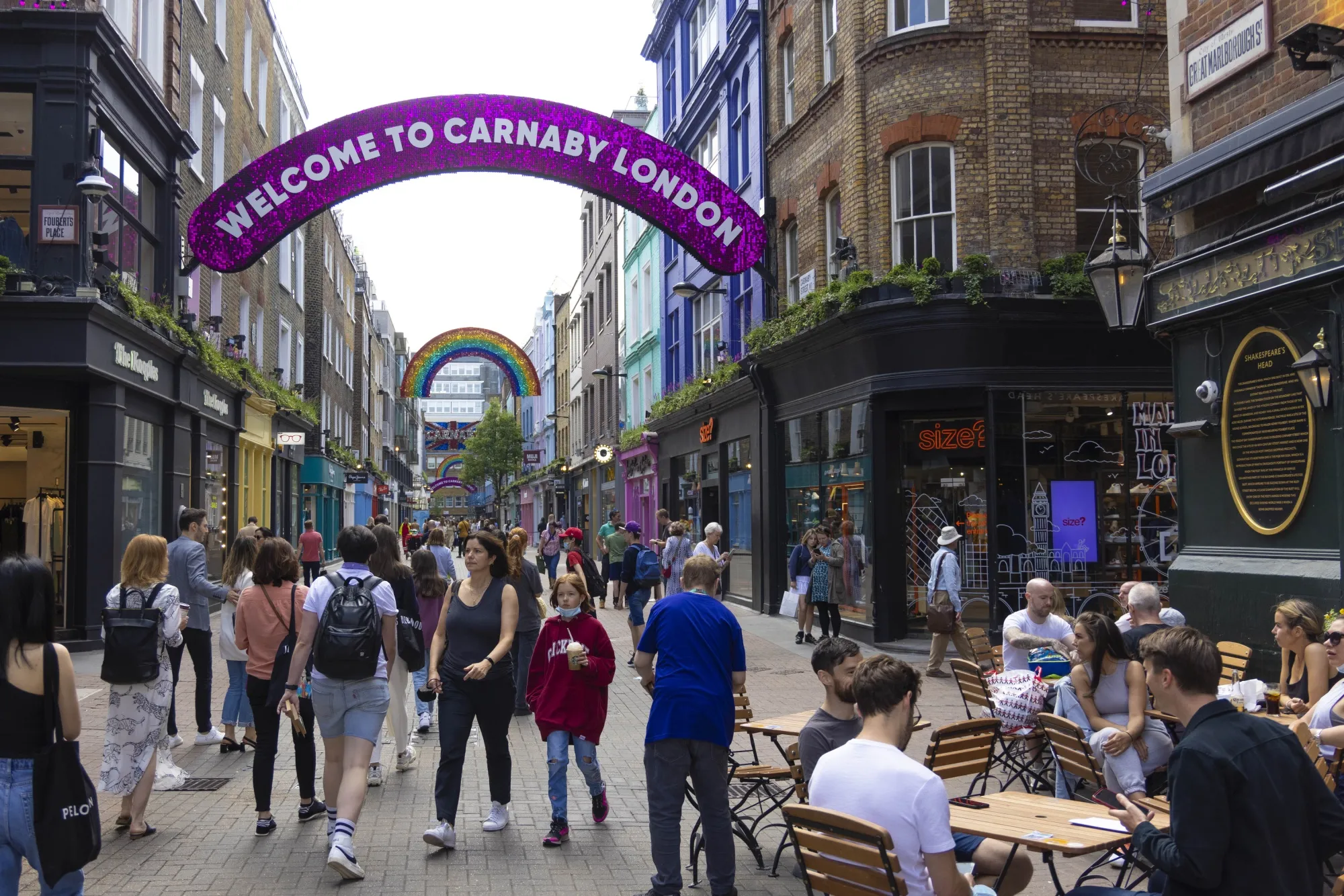 Shoppers on Carnaby Street in London.