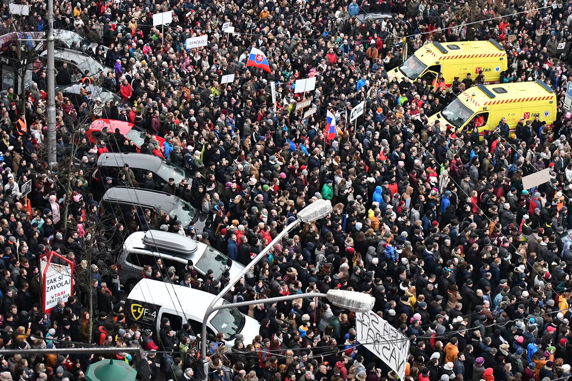 A demonstration against corruption and to pay tribute to murdered Slovak journalist Jan Kuciak and&nbsp;Martina Kusnirova in Bratislava, Slovakia, on March 9.