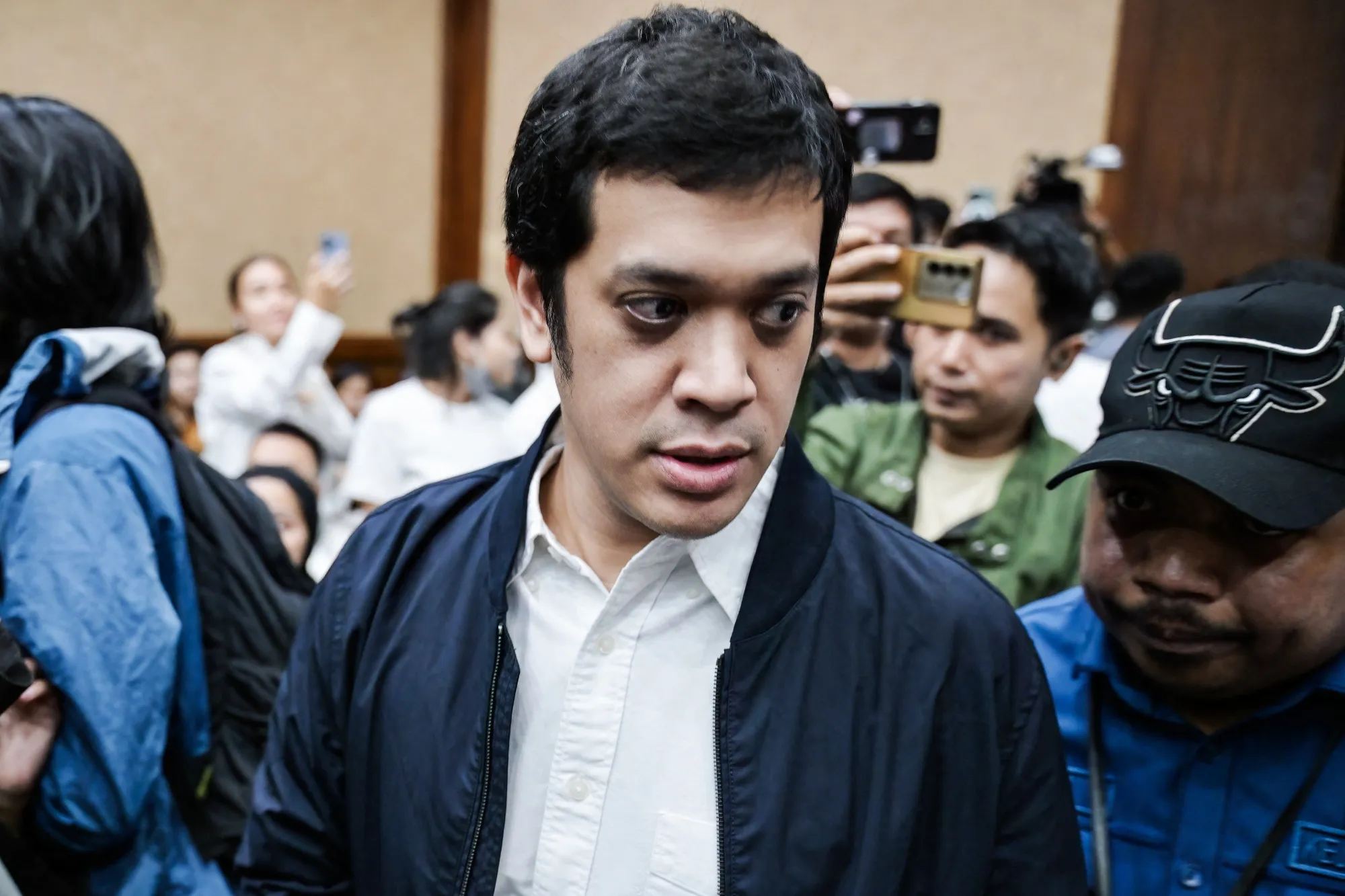 Muhamad Kerry Adrianto Riza arrives for a sentencing hearing in Jakarta on Feb. 26.
