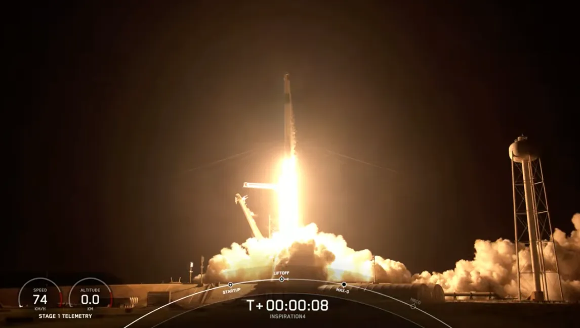 SpaceX Inspiration4 mission lifts off from Kennedy Space Center on Sept. 15, 2021.