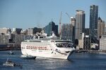 The Pacific Explorer arrives in Auckland Harbour&nbsp;in Auckland, on Aug. 12.&nbsp;