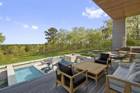 View from the pool to the surrounding forest.