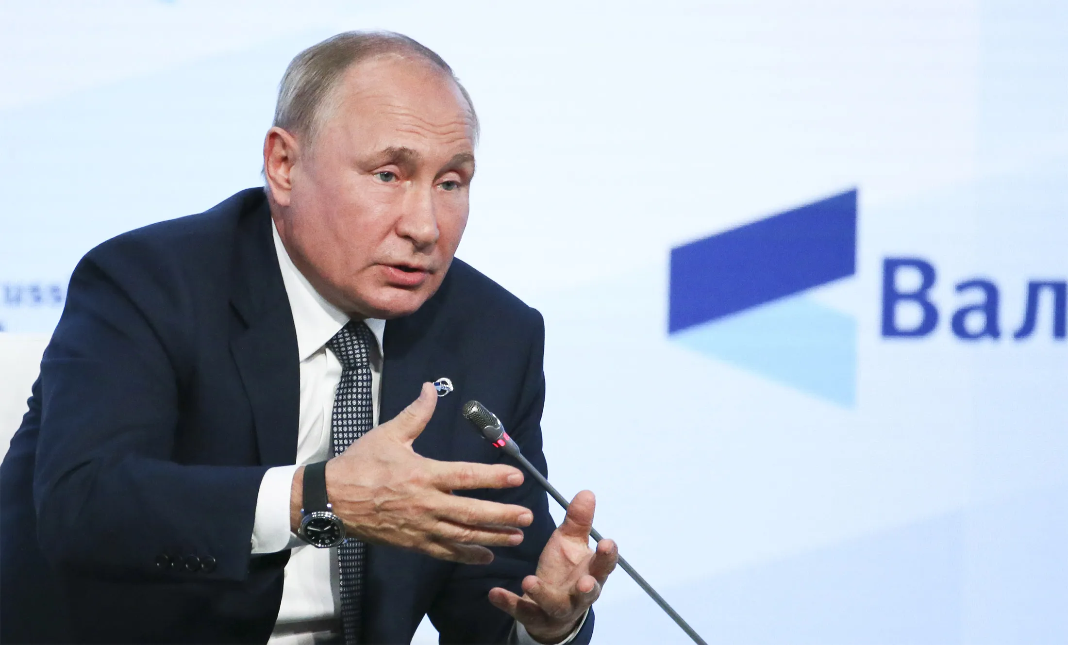 Vladimir Putin speaks in Sochi, Russia, on Oct. 21.