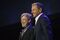 Bob Iger, chairman and chief executive officer of The Walt Disney Co., right, stands on stage with actor Mark Hamill during the Disney Legends Awards at the D23 Expo 2017 in Anaheim, California, U.S., on Friday, July 14, 2017. Burbank, California-based Disney will entertain D23 guests this weekend with sneak previews of movies as well as the opportunity to purchase exclusive merchandise at dozens of shops situated in the Anaheim Convention Center. Photographer: Patrick T. Fallon/Bloomberg