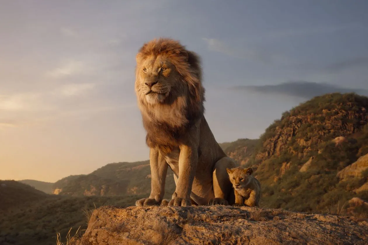 Mufasa (voiced by James Earl Jones) and&nbsp;young&nbsp;Simba (JD McCrary).