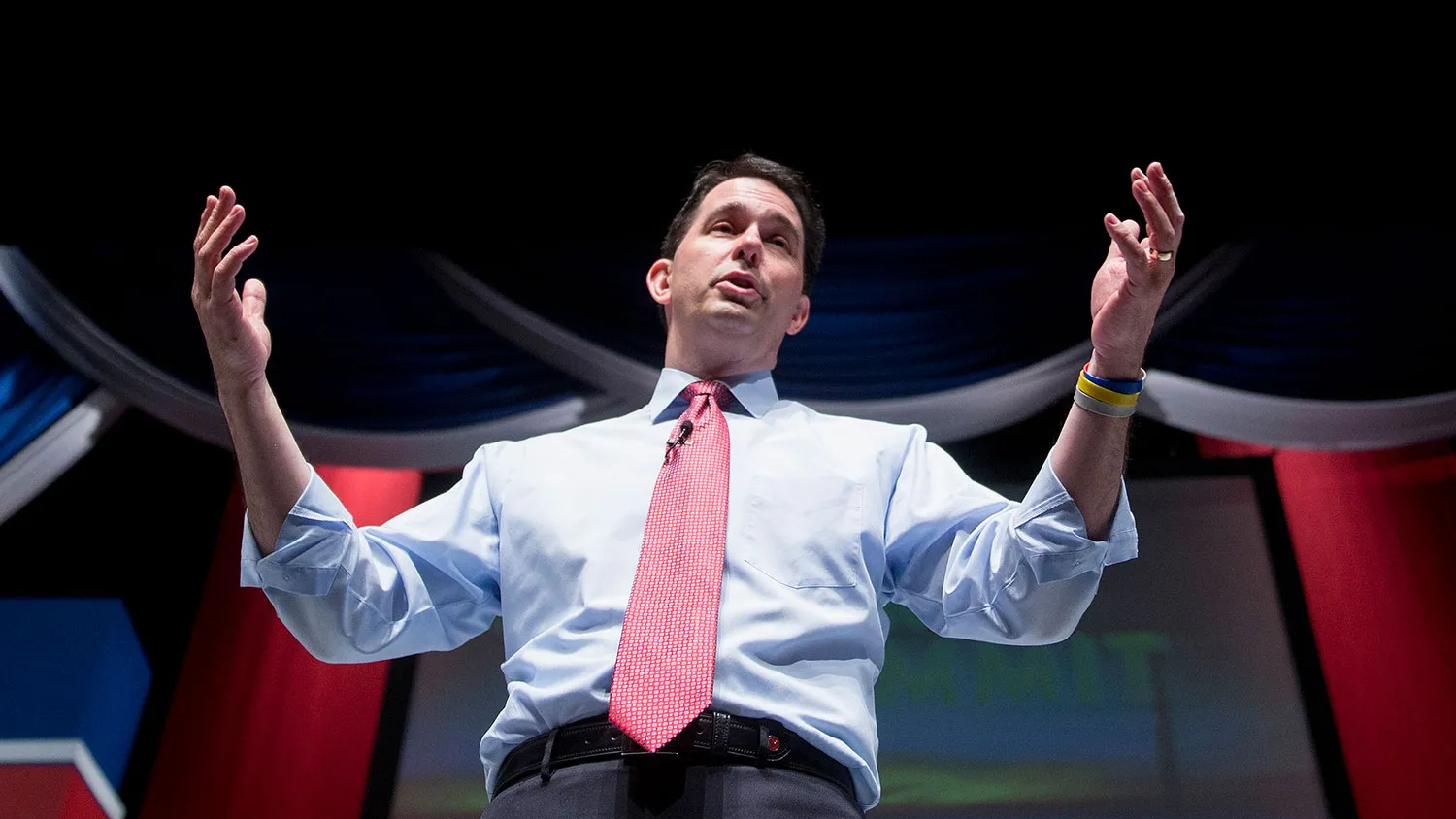 Scott Walker, governor of Wisconsin, speaks during the South Carolina Freedom Summit hosted by Citizens United and Congressman Jeff Duncan in Greenville, South Carolina, U.S., on Saturday, May 9, 2015.

