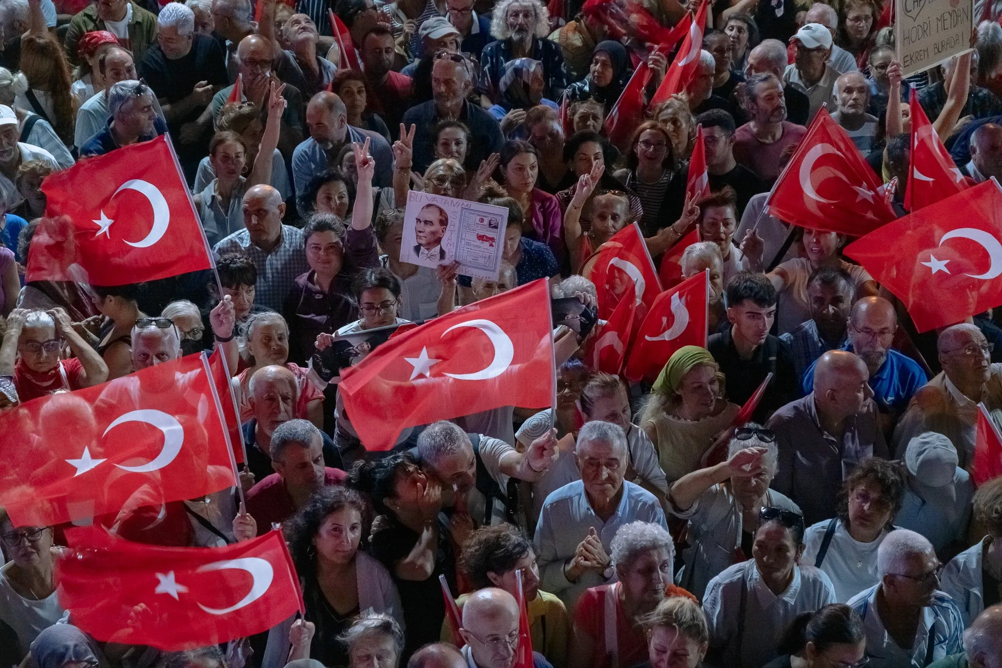 CHP supporters in Istanbul, on Sept. 10.