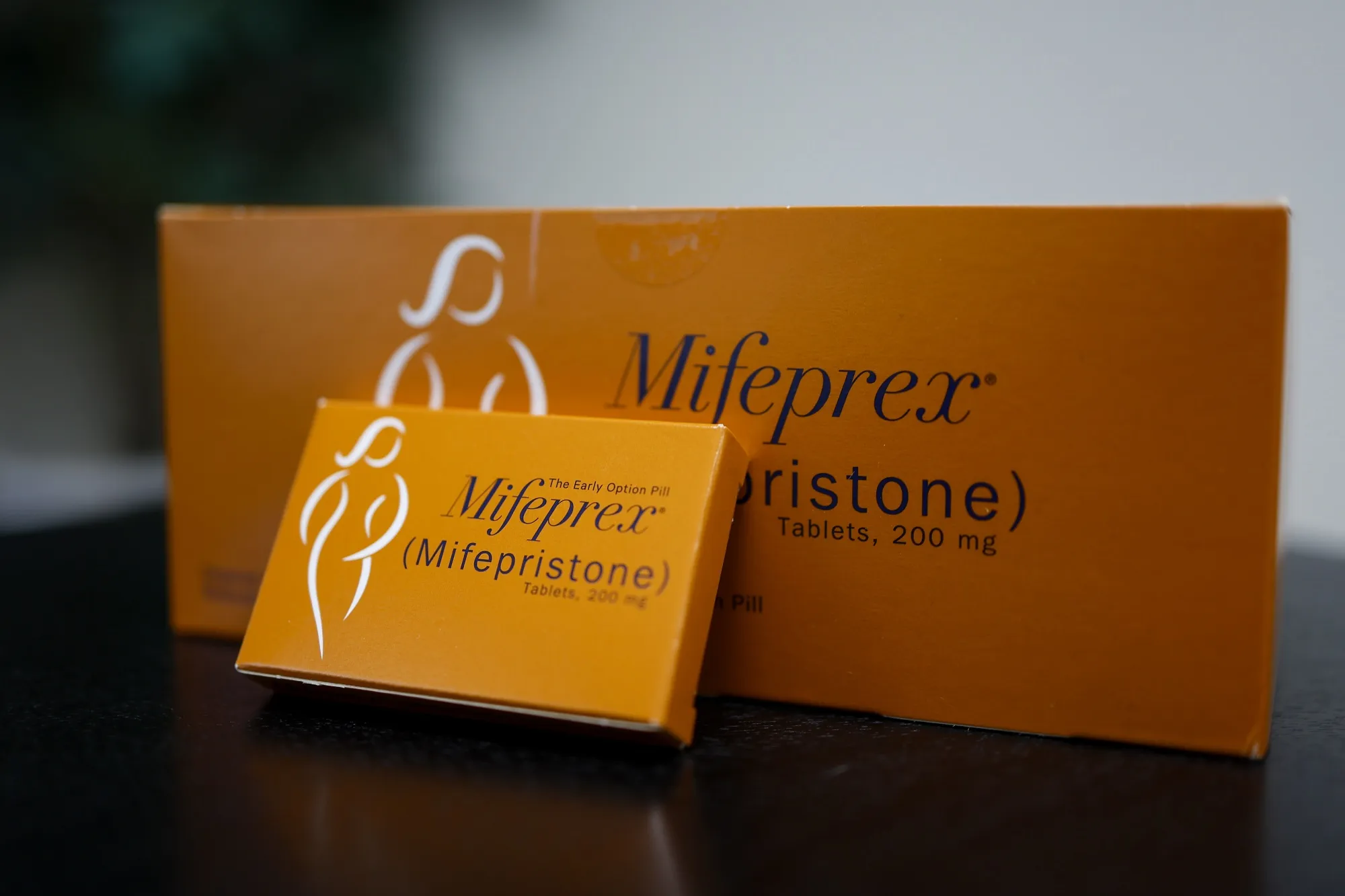Packages of Mifepristone tablets.