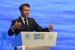 Emmanuel Macron speaks at the COP27 climate conference in Sharm El-Sheikh, Egypt, on&nbsp;Nov. 7.