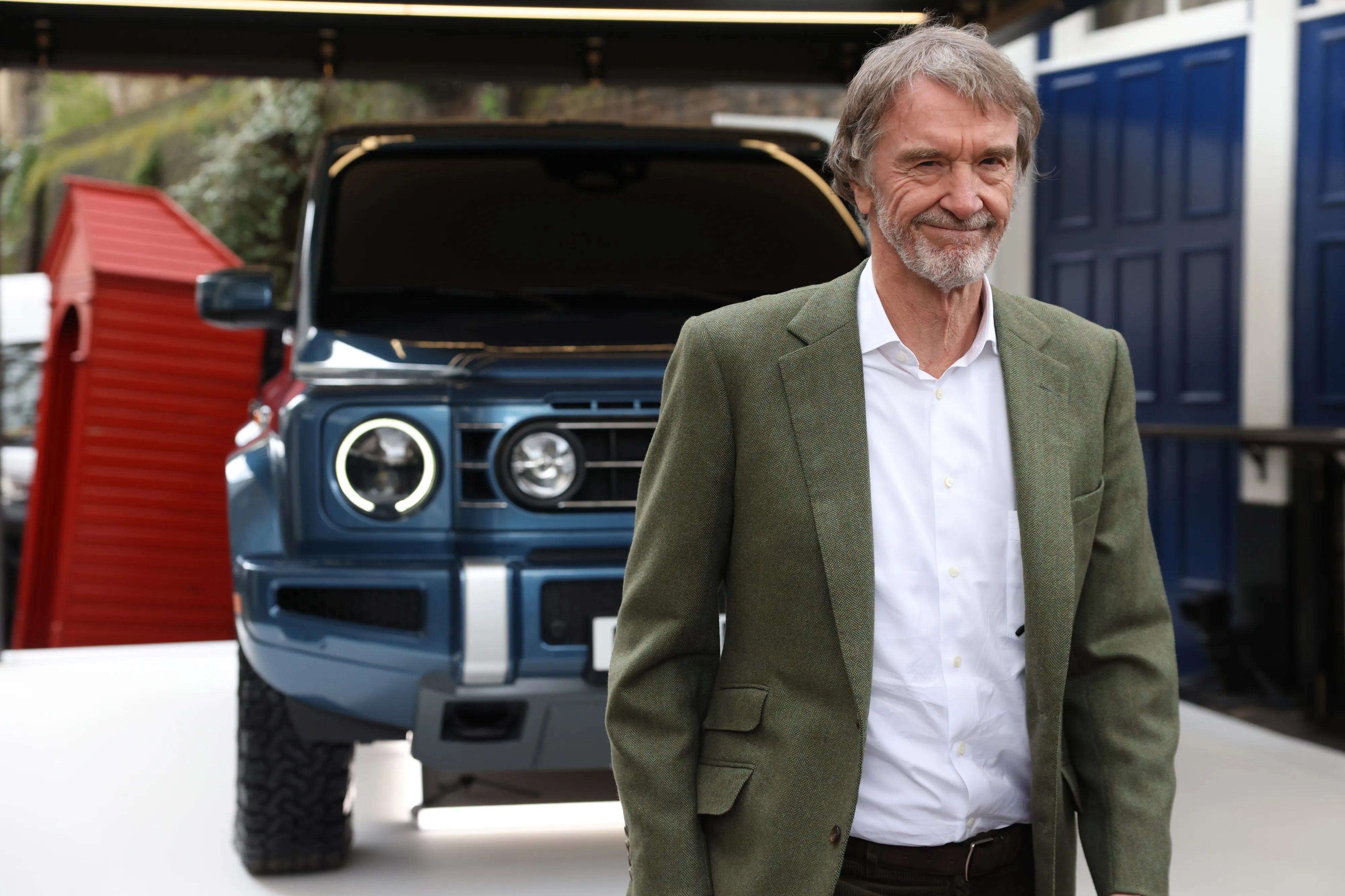Jim Ratcliffe with a model of the Ineos Fusilier.