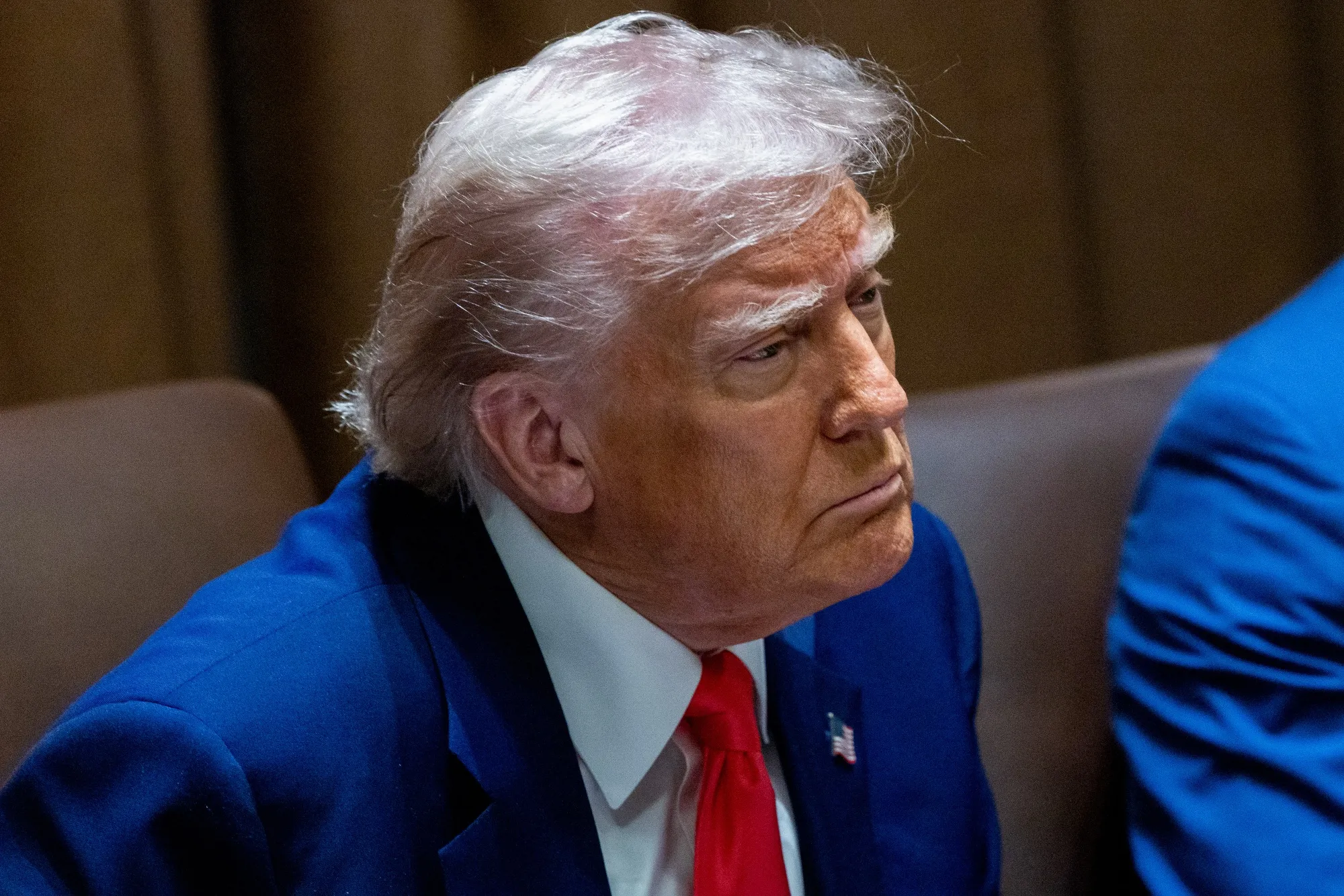 President Donald Trump during a cabinet meeting at the White House on April 10.