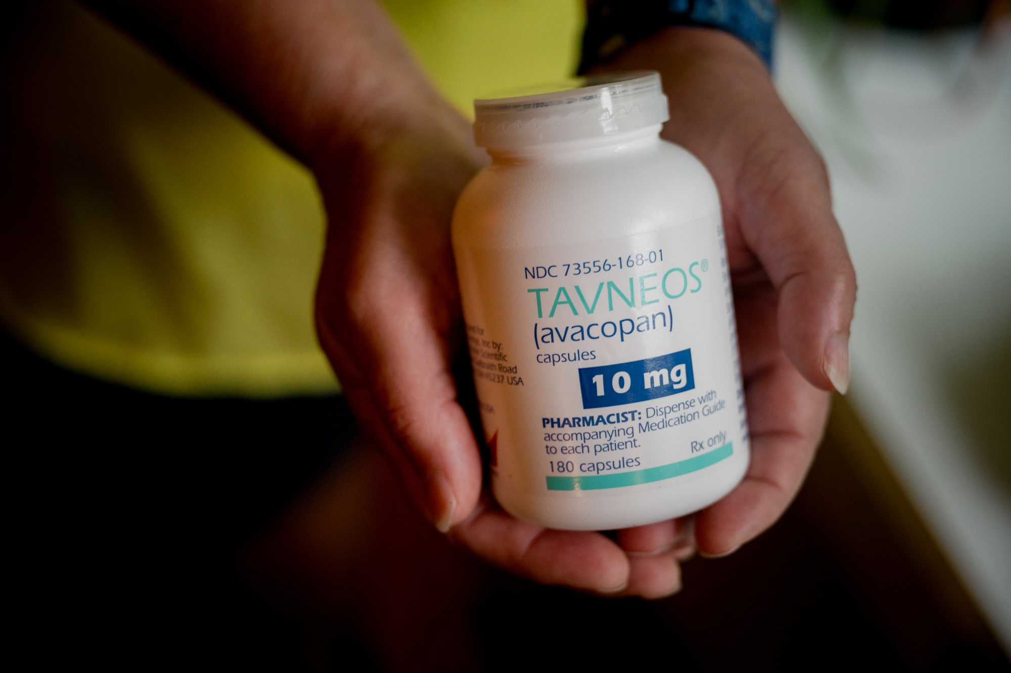 A bottle of Tavneos.
