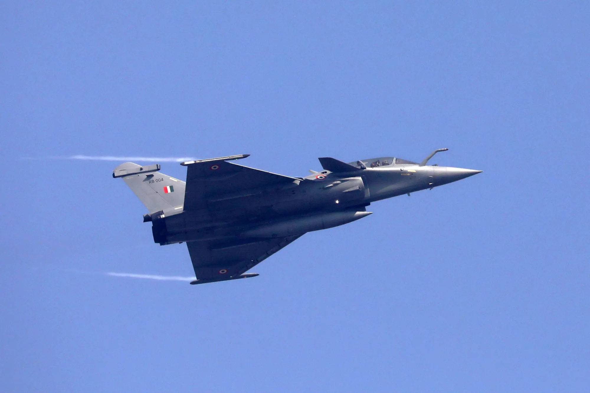An Indian Air Force Rafale fighter jet.