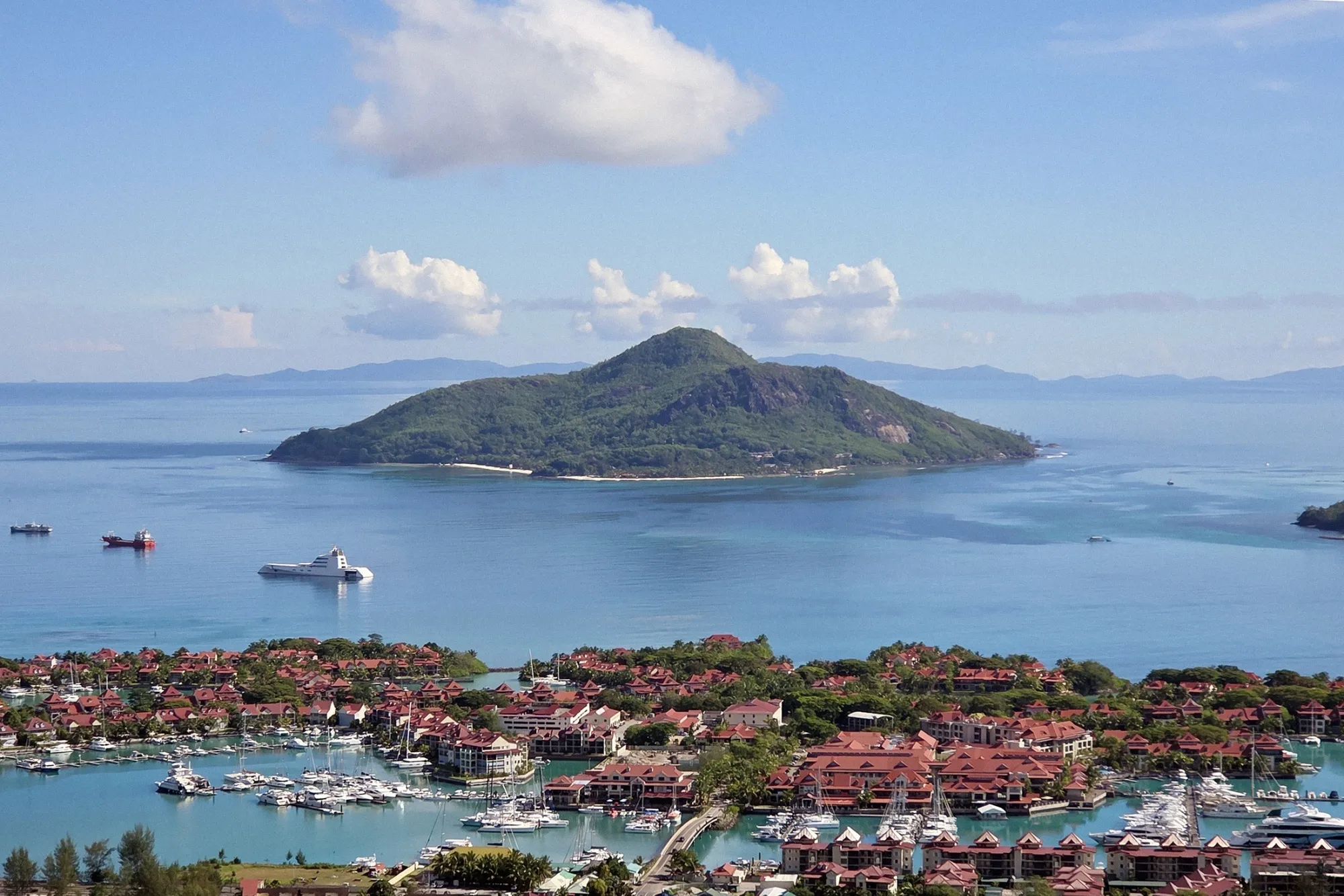 Housing and businesses on Eden Island near Seychelles’ capital, Victoria.