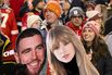 Travis Kelce and Taylor Swift cutouts