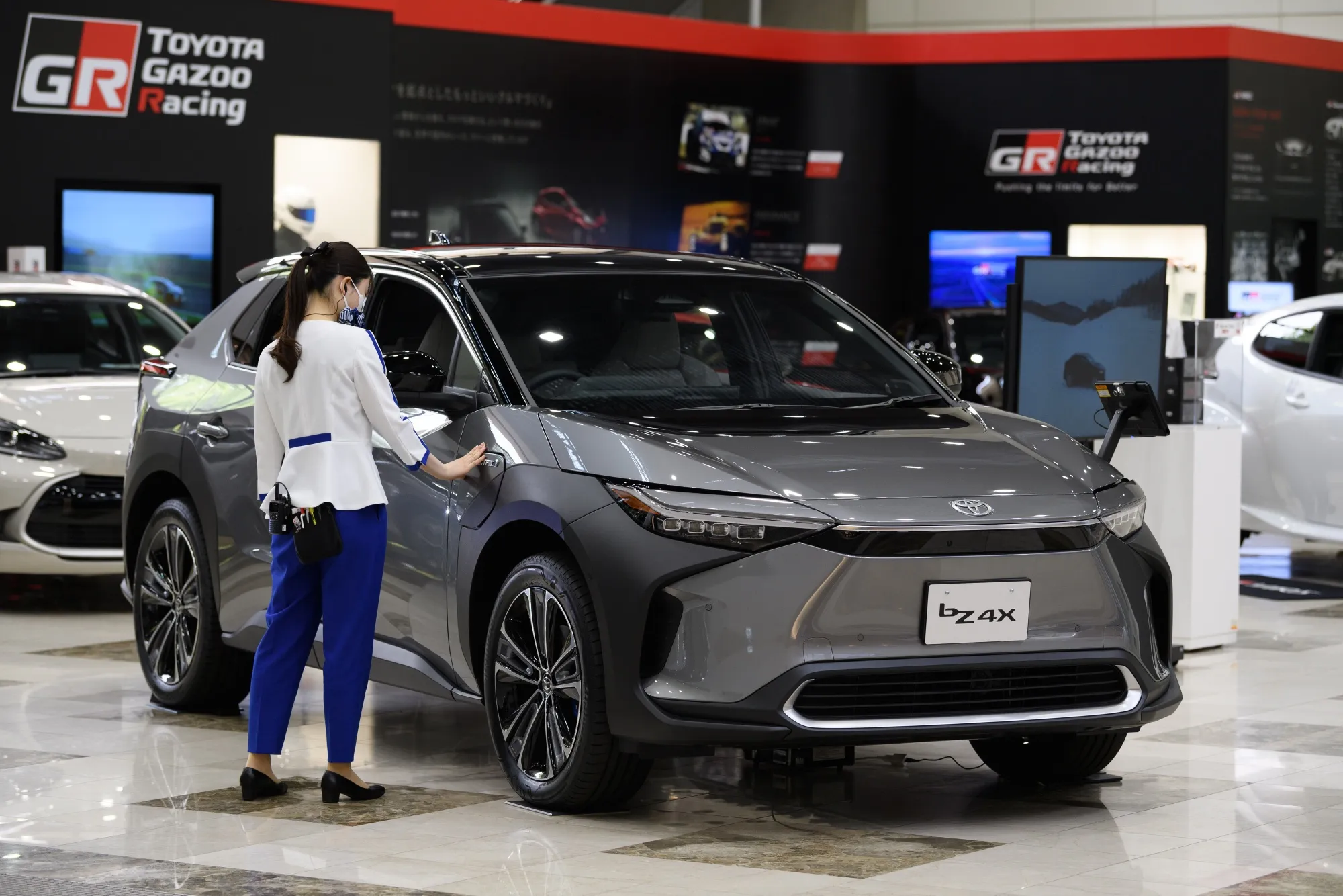 A Toyota bZ4X electric SUV.