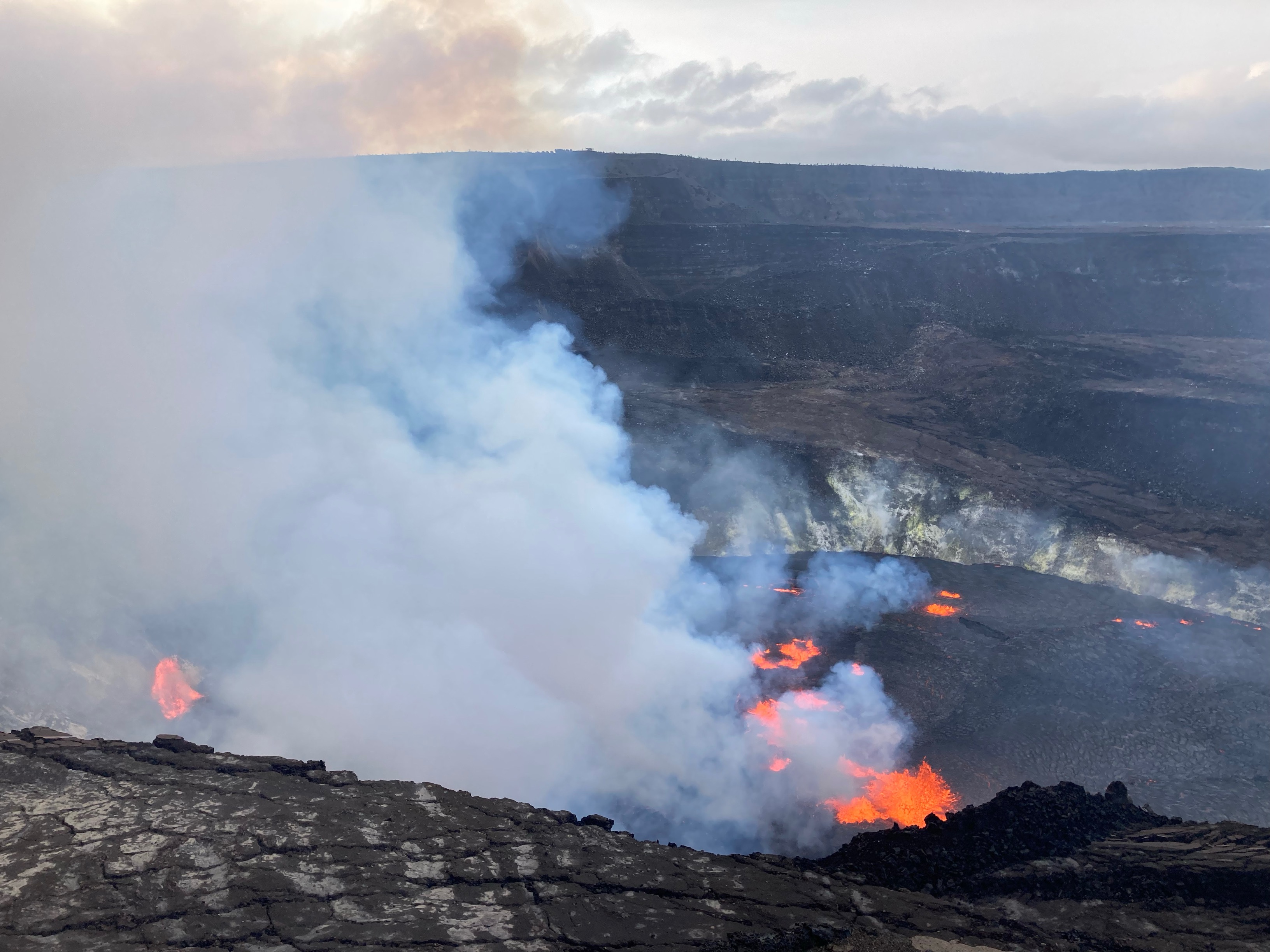 An eruption&nbsp;within Halemaʻumaʻu crater in Kīlauea’s summit&nbsp;caldera on Sept. 29.