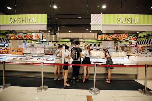 Sushi at the Aeon Mall in Hanoi.