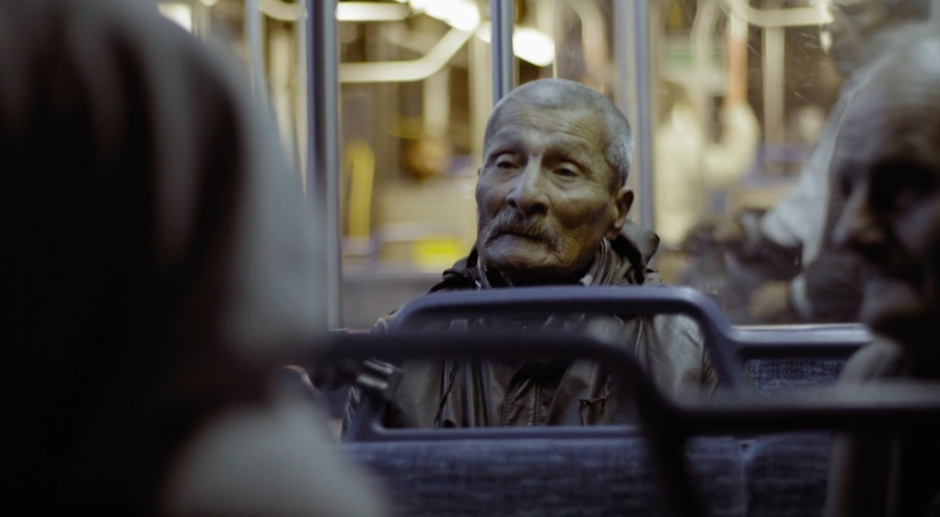 A homeless passenger on the 22 bus in Silicon Valley, the subject of Elizabeth Lo's short film &quot;Hotel 22.&quot;