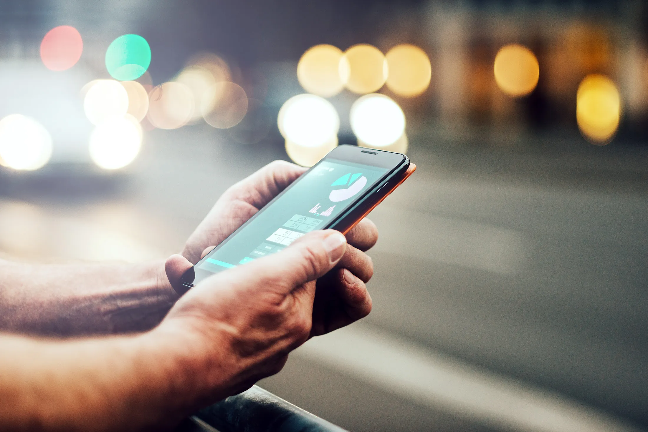 Smartphone showing data.